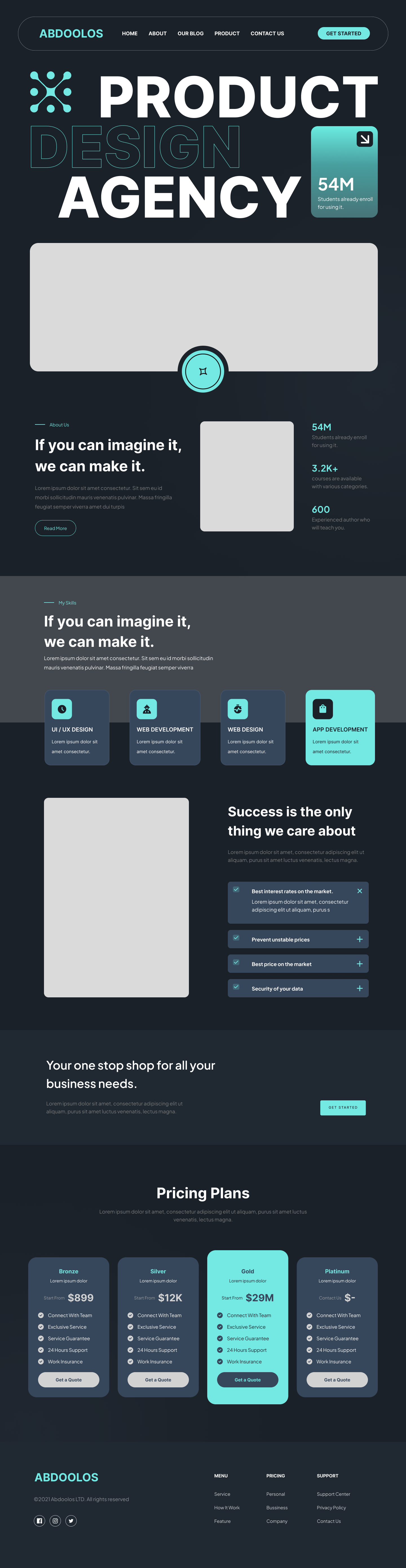 Product Design Agency Landing Page